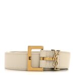 Smooth Calfskin Monogram Square Buckle Belt 80 32 Crema Soft