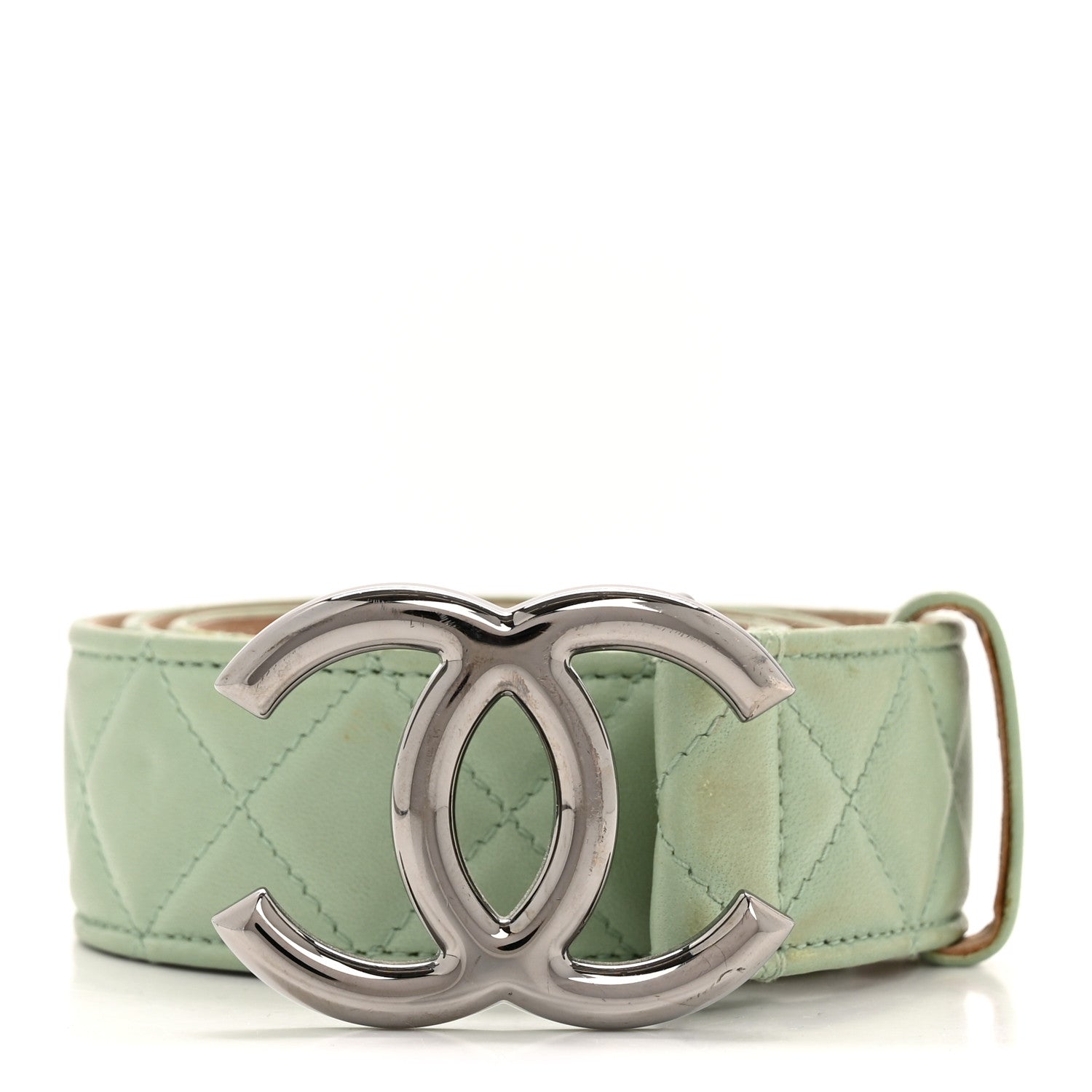 657f6901dc67e57a93e5d9c4c621e6e2.jpg Lambskin Quilted CC Belt 80 32 Green - 图片 1