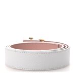 Taurillon Calfskin LV Initiales Reversible Belt 80 32 White Pink - 图片 3
