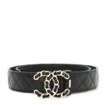 Calfskin Quilted CC Chain Belt 70 28 Black
