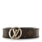 Monogram Calfskin 20mm LV Circle Reversible Belt 90 36 Black
