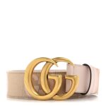 Monogram Jumbo GG Textured Dollar Calfskin Double G 40mm Belt 80 32 Camel Pink