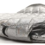 Metallic Goatskin Quilted Banane Waist Bag Fanny Pack Silver - 图片 11