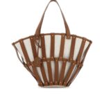 Twotone Canvas And Leather Medium Beatrix Shopping Bag