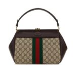 GG Supreme Fabric And Leather Handbag