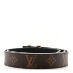 Calfskin Monogram 30mm LV Initiales Reversible Belt 85 34 Black - 图片 3