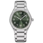 36mm Steel Green Dial Diamond Bezel Automatic