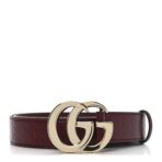 Plutone Calfskin Guccissima Double G 30mm Belt 80 32 Rosso Ancora