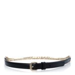 Calfskin Logo Chain Belt 70 28 Black