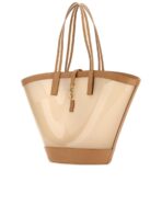 Two-Tone Vinyl And Leather Medium Panier Shopping Bag - 图片 2