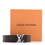 Calfskin Monogram 30mm LV Initiales Reversible Belt 90 36 Blue - 图片 7
