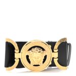 Calfskin Palazzo Medusa '95 Wide Belt XS Black