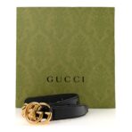 Calfskin GG Marmont Thin Chain Belt 85 34 Black - 图片 6