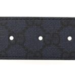 GG Supreme Monogram Plutone Calfskin Palladium Double G Reversible 37mm Belt 90 36 Black Blue - 图片 3