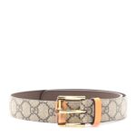 GG Supreme Monogram Dollar Calfskin Bamboo 30mm Belt 70 28 Beige Ebony Orange Fluo