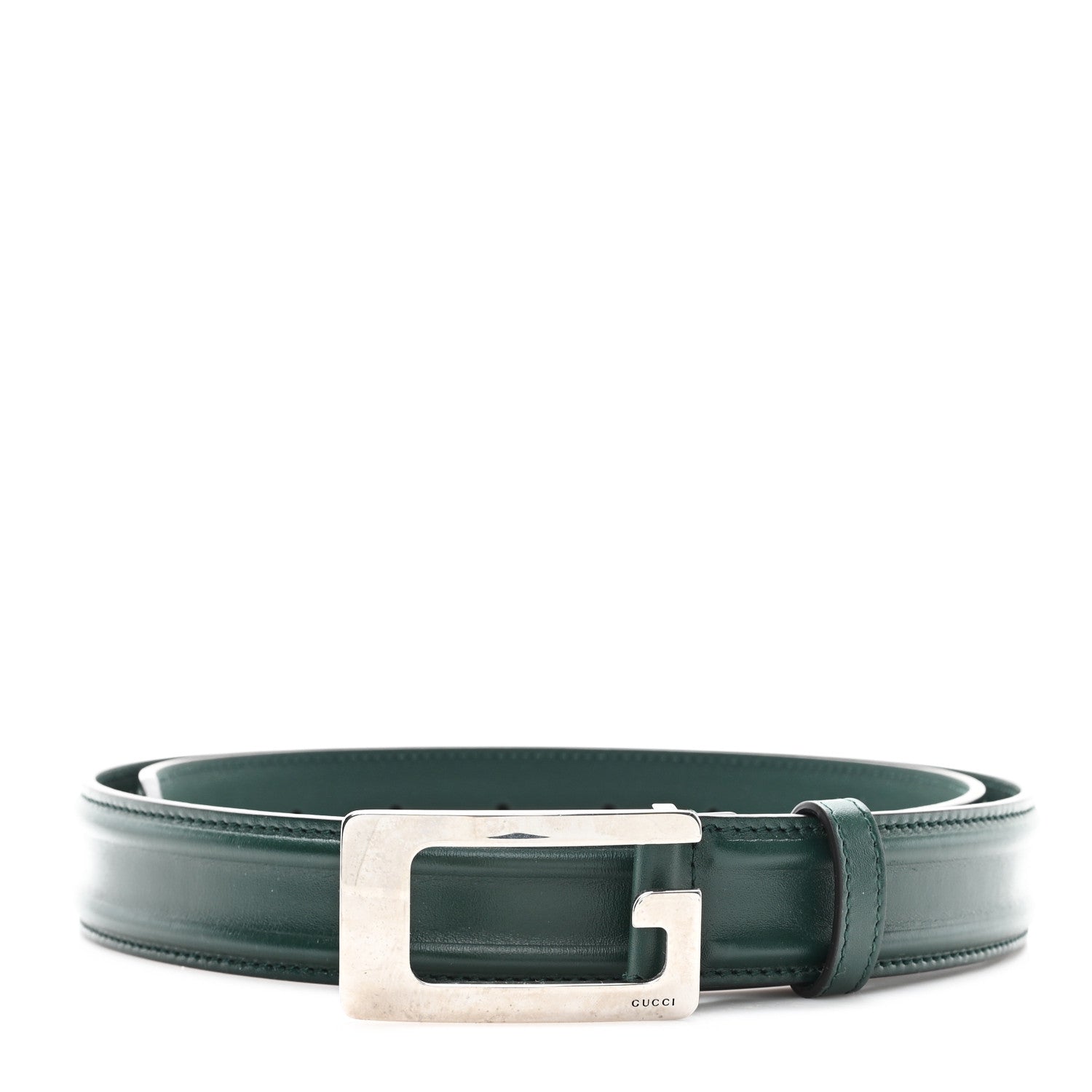 8f35acaae9abf6853f7218ecdd3fc28d.jpg Ciny Lux Calfskin G Cube Memorable 25mm Belt 90 36 Vintage Green - 图片 1