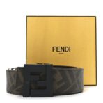 Cuoio Romano Glazed Fabric Enamel FF 1974 Reversible Belt 100 40 Black - 图片 6