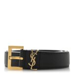 Grained Calfskin Monogram Cassandre Square Buckle Belt 100 40 Black
