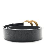 Textured Dollar Calfskin Double G 40mm Belt 85 34 Black - 图片 2