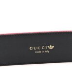 X ADIDAS Crystal Vintage Monogram Textured Dollar Calfskin Double G 40mm Belt 75 30 Hibiscus Red Off White Black - 图片 3