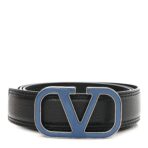 Calfskin VLogo Enamel 30mm Belt 110 44 Black Blue