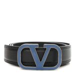 Calfskin VLogo Enamel 30mm Belt 110 44 Black Blue