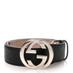 Guccissima Interlocking G Belt 90 36 Black