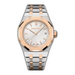 37mm Stainless Steel and 18k Rose Gold Silver Dial Automatic