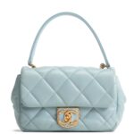 CHANEL Lambskin Quilted Rectangular Mini Flap - Light Blue