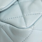 CHANEL Lambskin Quilted Rectangular Mini Flap - Light Blue - 图片 8