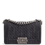 CHANEL Small Denim Boy Bag- Charcoal