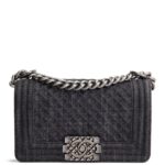 CHANEL Small Denim Boy Bag- Charcoal