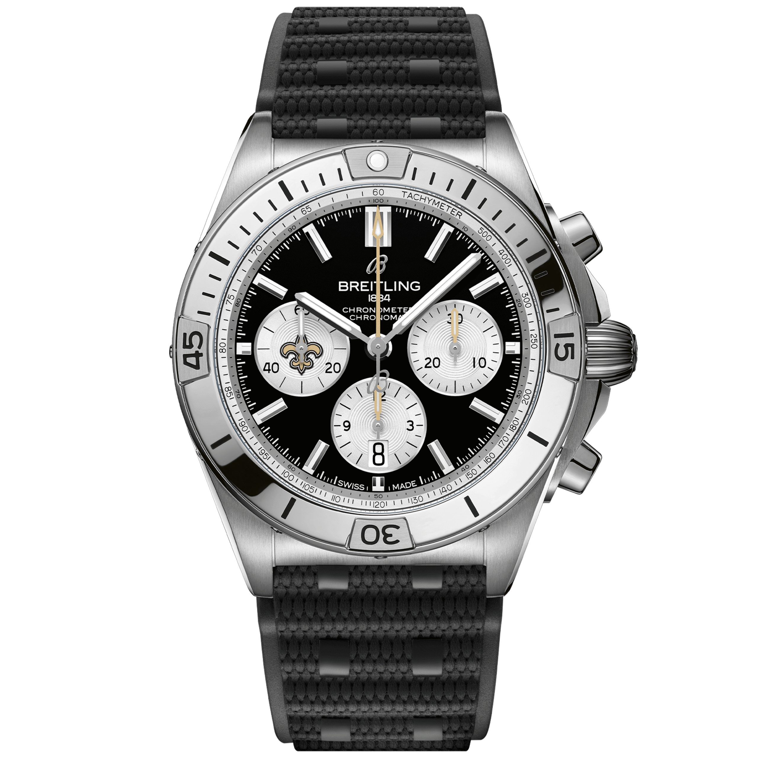 Chronomat_B0142_AB01342B1B4S1_RUBBER_NEW_ORLEANS_SAINTS_DIGITAL.png Chronomat B01 42 NFL New Orleans Saints Edition AB01342B1B4S1 - 图片 1