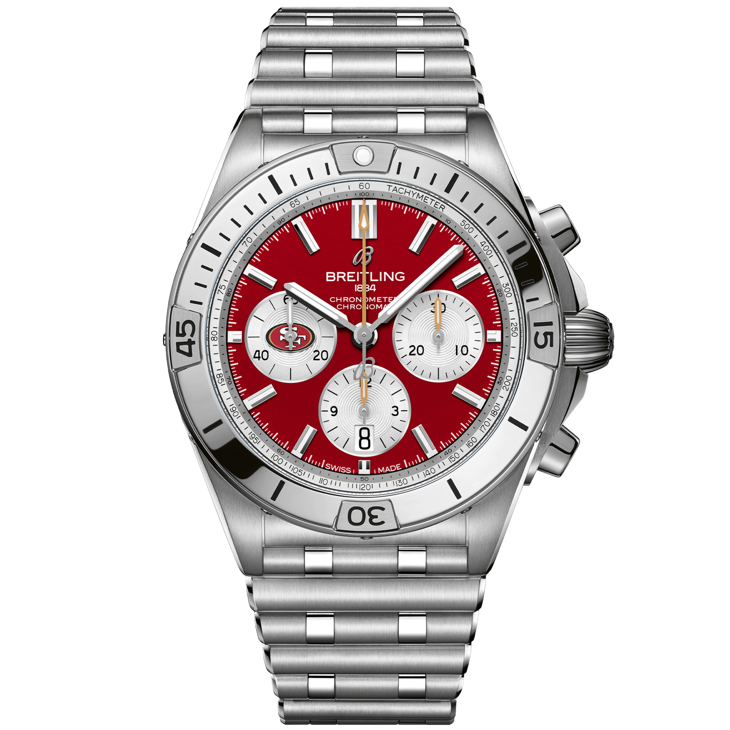 Chronomat_B0142_AB01342B1K1A1_STEEL_SAN_FRANCISCO_49ERS_DIGITAL.png Chronomat B01 42 NFL San Francisco 49ers Edition AB01342B1K1A1 - 图片 1
