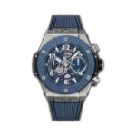 42mm Unico Chronograph Titanium Ceramic Bezel Blue Skeleton Dial