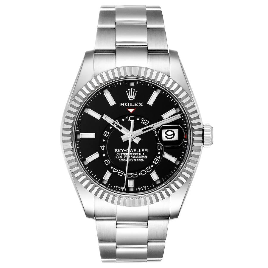 IMG-1839.jpg Rolex Sky Dweller Stainless Steel Oyster Bracelet Black Dial 326934 - 图片 1