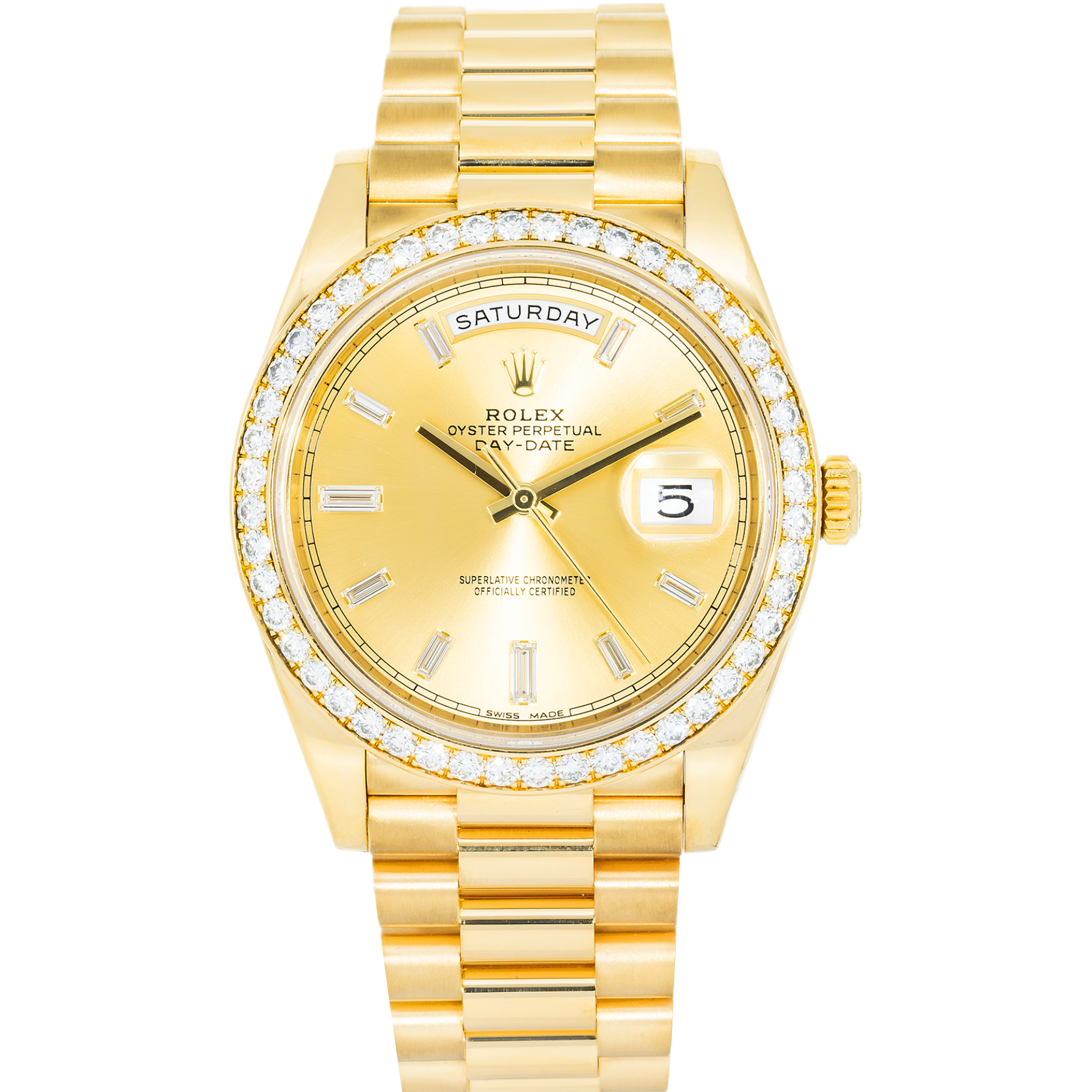 IMG_1519.png Rolex 18k Yellow Gold Day-Date 40mm, 228348RBR Factory Diamond Bezel and President Bracelet - 图片 1