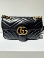 GG Marmont Mini Matelassé Black Leather Shoulder Bag - 图片 7