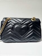GG Marmont Mini Matelassé Black Leather Shoulder Bag - 图片 8