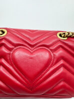 GG Marmont Mini Matelasse Red Leather Shoulder Bag - 图片 12