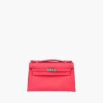 Hermès Kelly Pochette Clutch Rose Azalee Epsom PHW