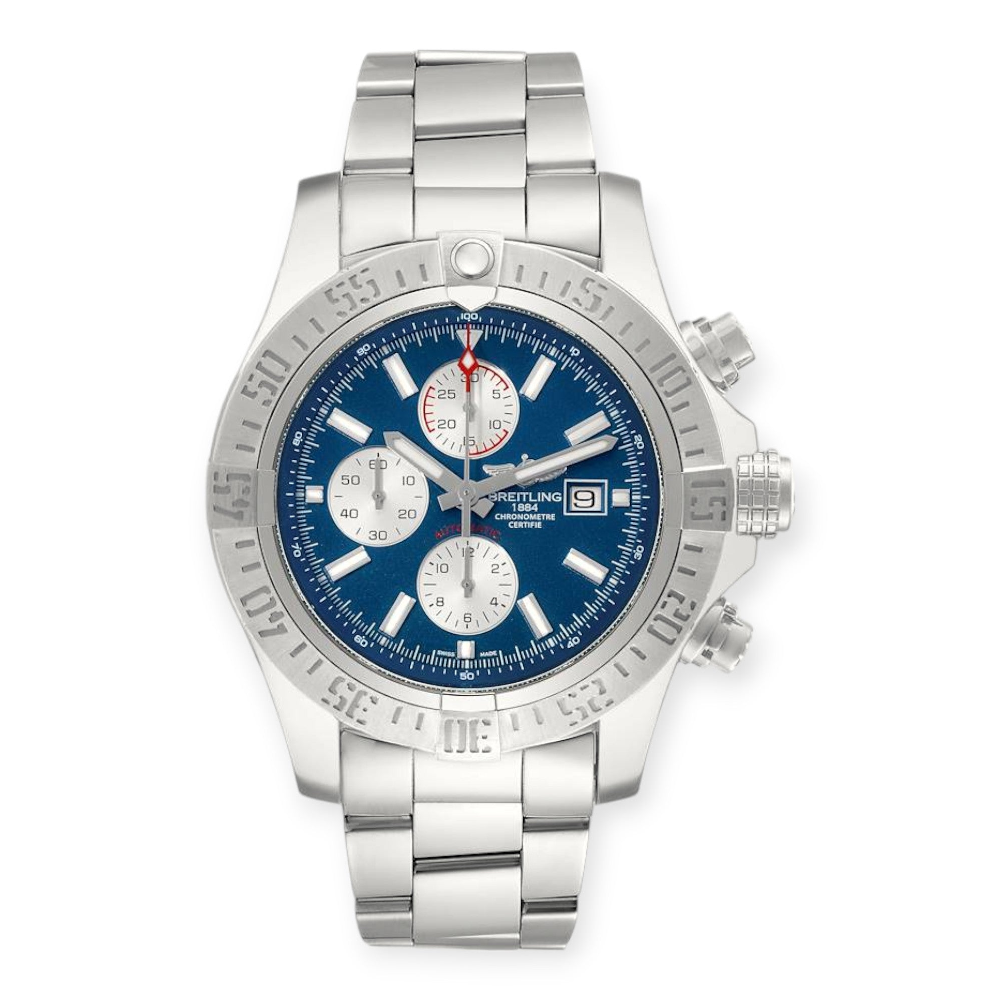 Pre-Owned-Breitling-Aeromarine-Super-Avenger-A13371-Blue-Dial-Steel-Mens-Watch-JD-Watches-NY.jpg Breitling Aeromarine Super Avenger A13371 Blue Dial Steel Mens Watch - 图片 1