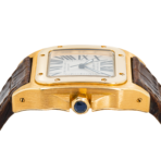 Cartier Santos Large Rose Gold Mens Watch WGSA0019 with Brown Leather Bracelet - 图片 3