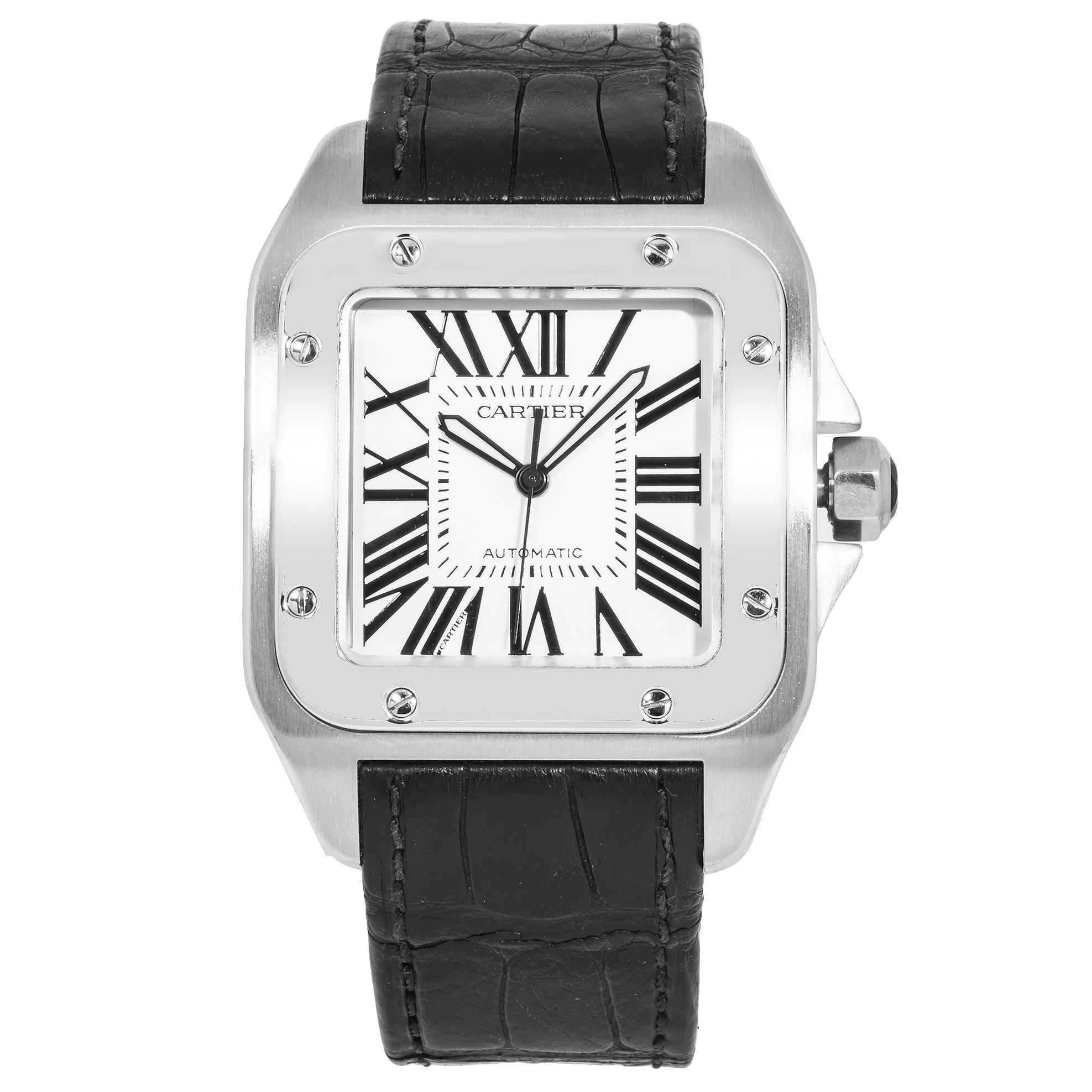 Pre-Owned-Cartier-Santos-XL-Stainless-Steel-Automatic-Watch-38mm-Leather-Strap-JD-Watches-NY.png Cartier Santos XL Stainless Steel Automatic Watch – 38mm Leather Strap - 图片 1