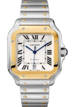 Cartier Santos de Cartier W2SA0009 39.8mm Silvered Opaline Dial With Yellow Gold Bezel