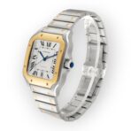 Cartier Santos de Cartier W2SA0009 39.8mm Silvered Opaline Dial With Yellow Gold Bezel - 图片 4