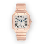 Cartier Santos de Cartier WGSA0018 39.8mm Silvered Opaline Dial With Rose Gold Bracelet