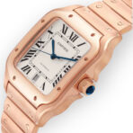 Cartier Santos de Cartier WGSA0018 39.8mm Silvered Opaline Dial With Rose Gold Bracelet - 图片 3