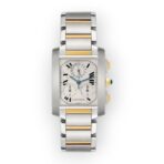 Cartier Tank Française Chronograph W51004Q4 28mm White Dial With Stainless Steel and Yellow Gold Bracelet