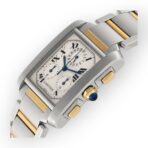 Cartier Tank Française Chronograph W51004Q4 28mm White Dial With Stainless Steel and Yellow Gold Bracelet - 图片 5